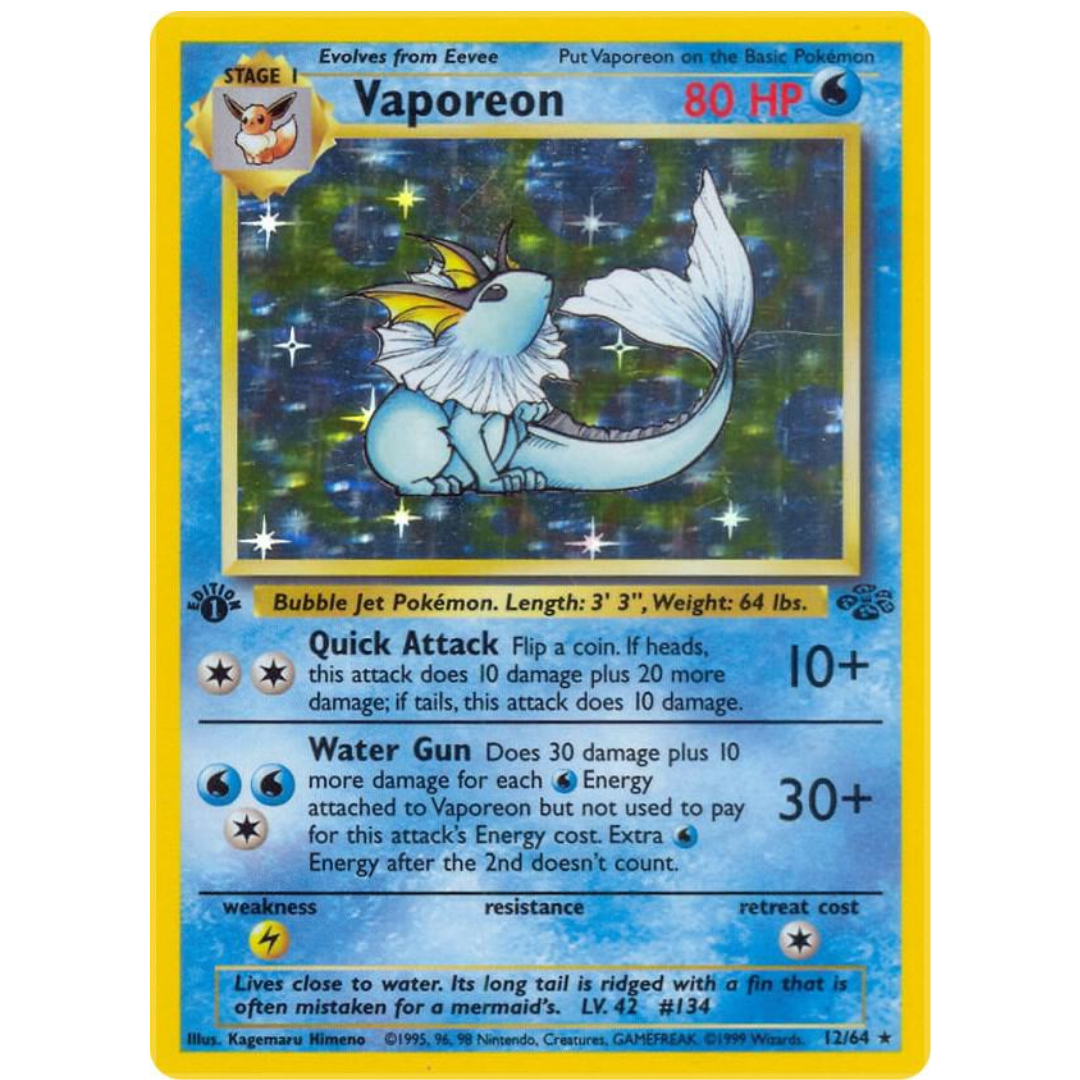 Vaporeon [12/64] 1st Edition Holo: Jungle