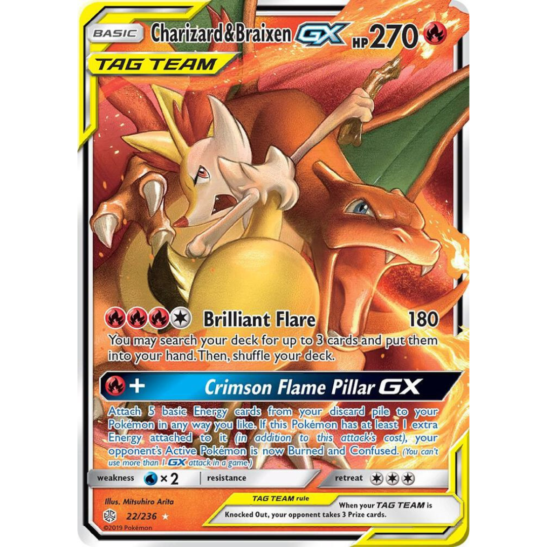 Charizard & Braixen GX [22/236] SM: Cosmic Eclipes