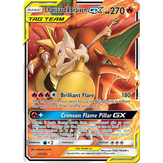 Charizard & Braixen GX [22/236] SM: Cosmic Eclipes