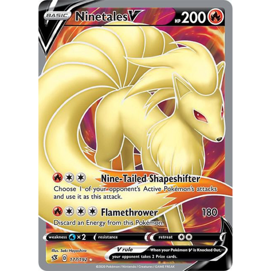 Ninetales V (Full Art) [177/192] SWSH: Rebel Clash