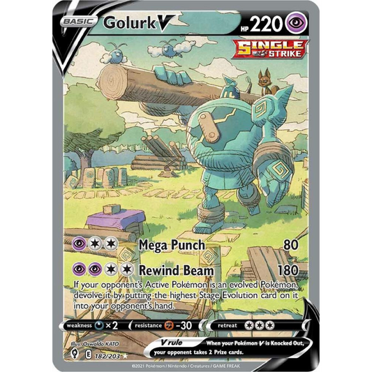 Golurk V (Alternate Full Art) [182/203] SWSH: Evolving Skies