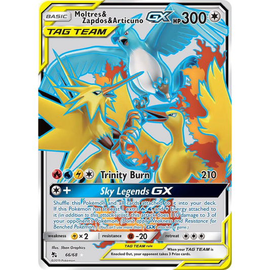 Moltres & Zapdos & Articuno GX (Full Art) [66/68] Hidden Fates