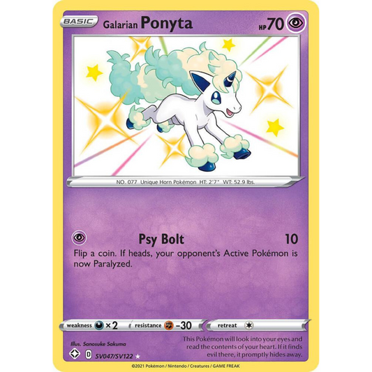 Galarian Ponyta [SV047/SV122] Shining Fates: Shiny Vault