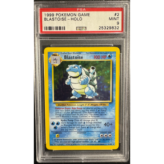 Blastoise Holo Base Set #2 PSA 9 Old Label
